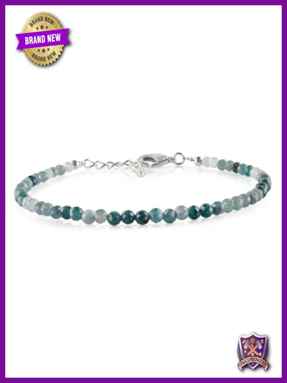 Natural Grandidierite Crystal Bracelet, Silver Plated, Handmade Chakra Energy